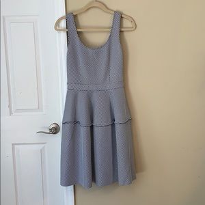 Structured blue and white dress